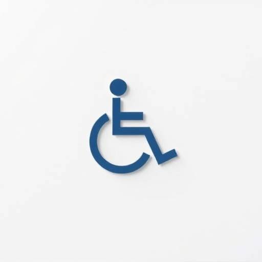 Accessibility symbol, a stylized figure representing inclusion.