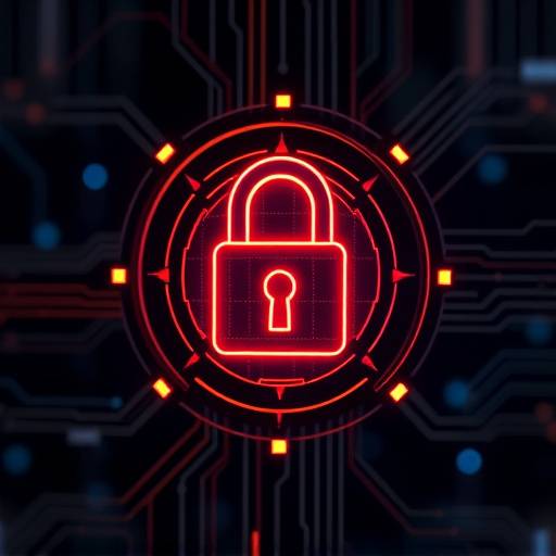 Encrypted data with a lock icon